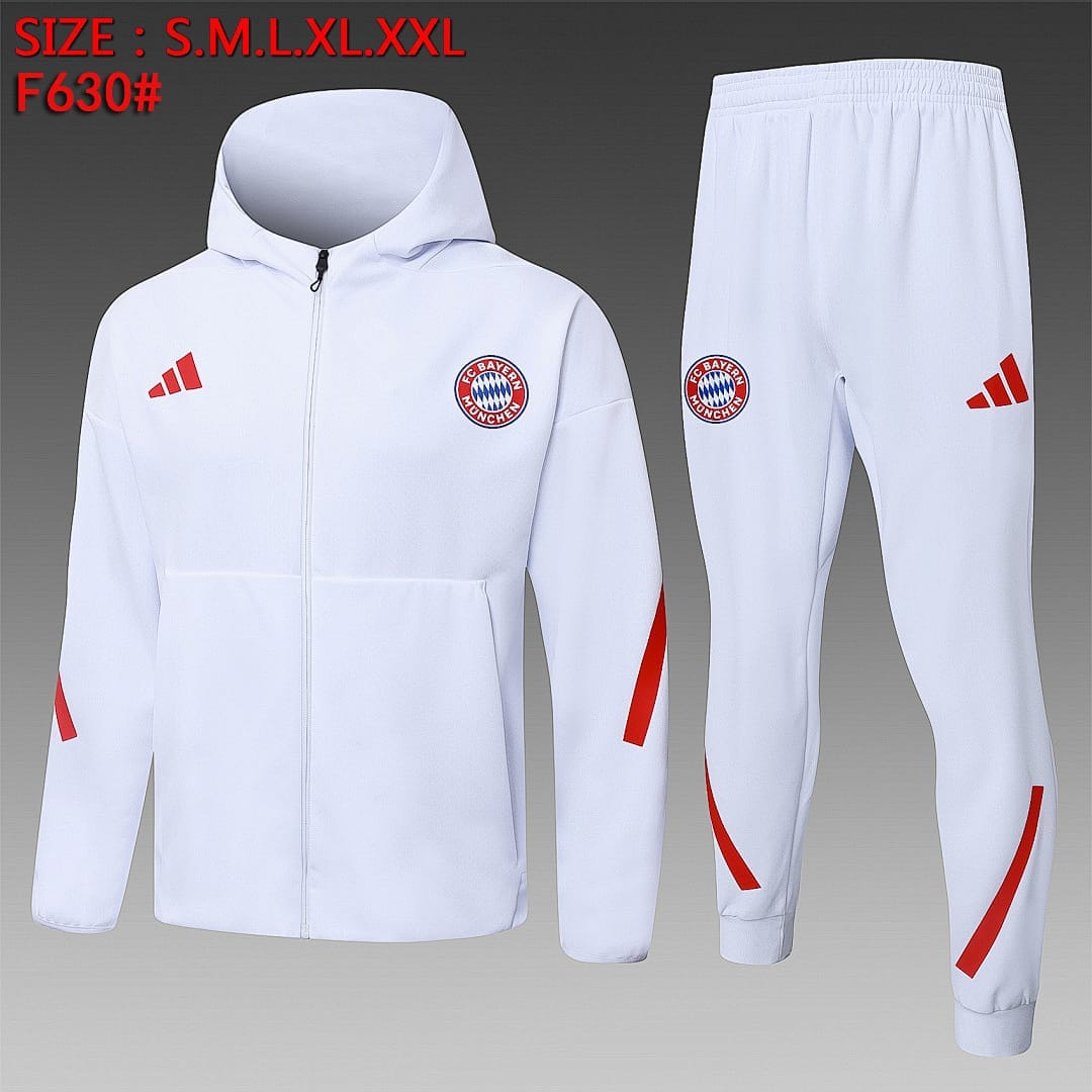 Bayern Múnich 25/26 Chaqueta con Capucha · Blanco