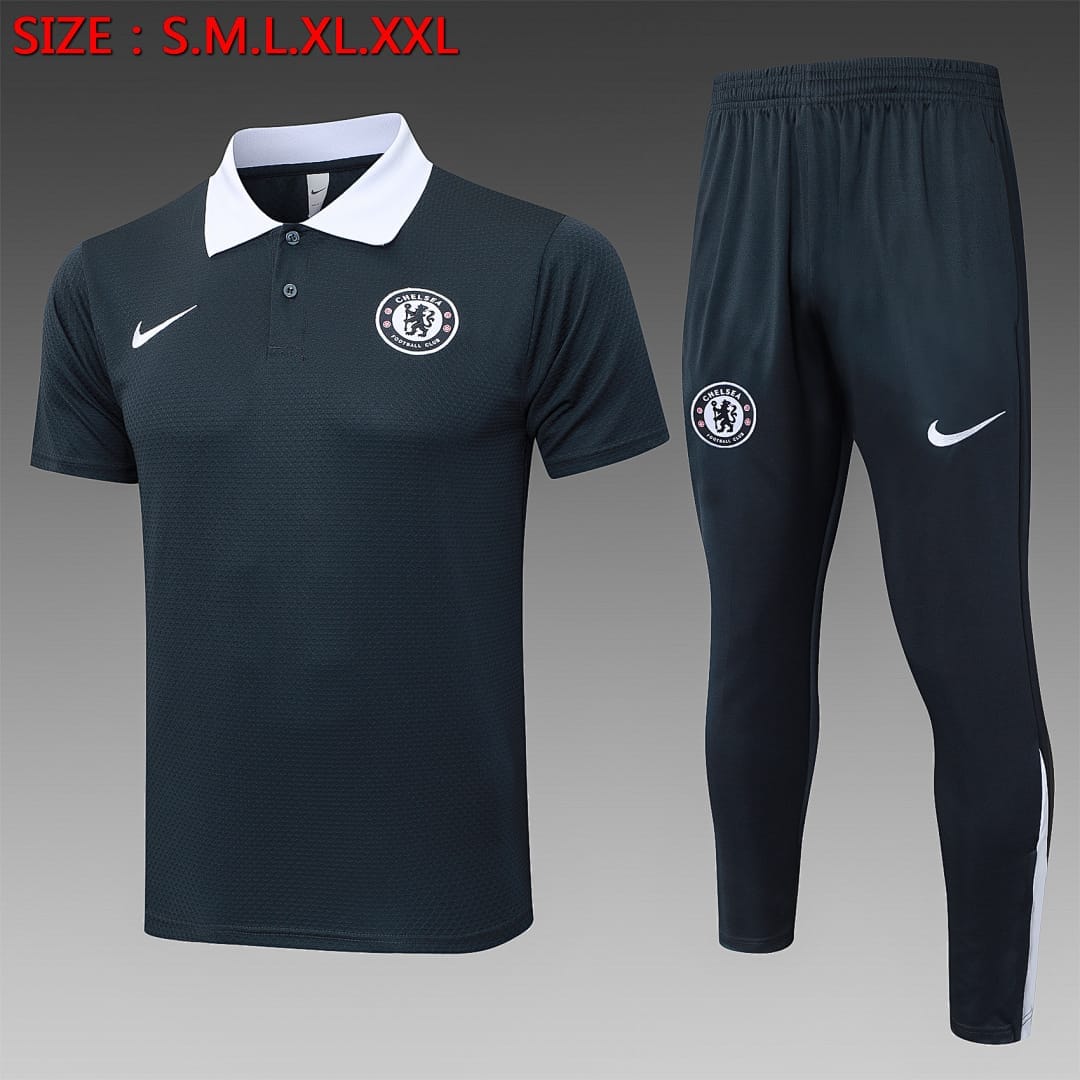 Chelsea 25/26 Polo · Gris Oscuro