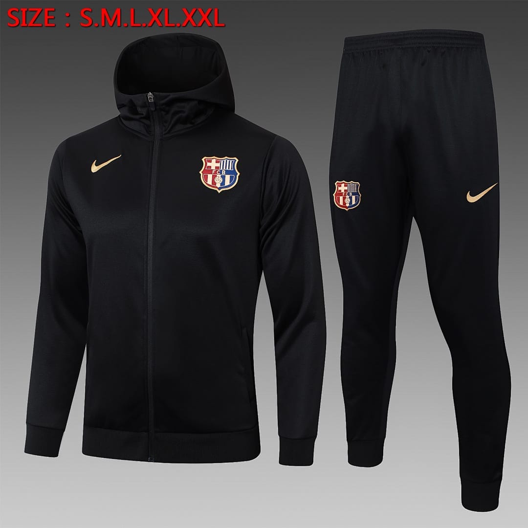 FC Barcelona 24/25 Chaqueta con Capucha · Negro
