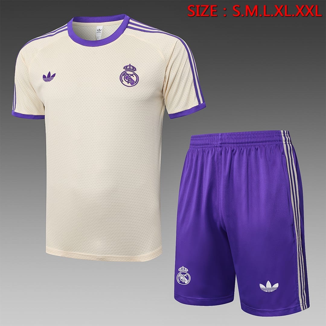 Real Madrid 25/26 Camiseta Entrenamiento · Crema