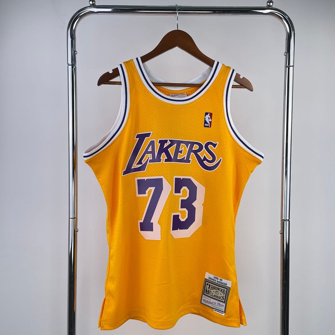 Lakers 98/99 Retro Mitchell & Ness Amarillo Cuello Redondo
