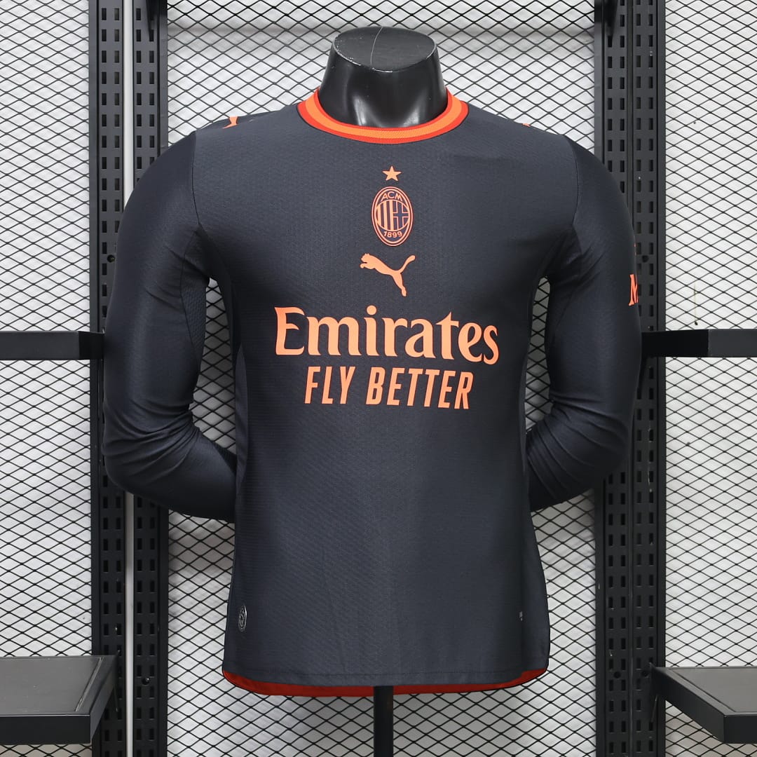 AC Milan 26/27 Tercera Equipación Negro Manga Larga