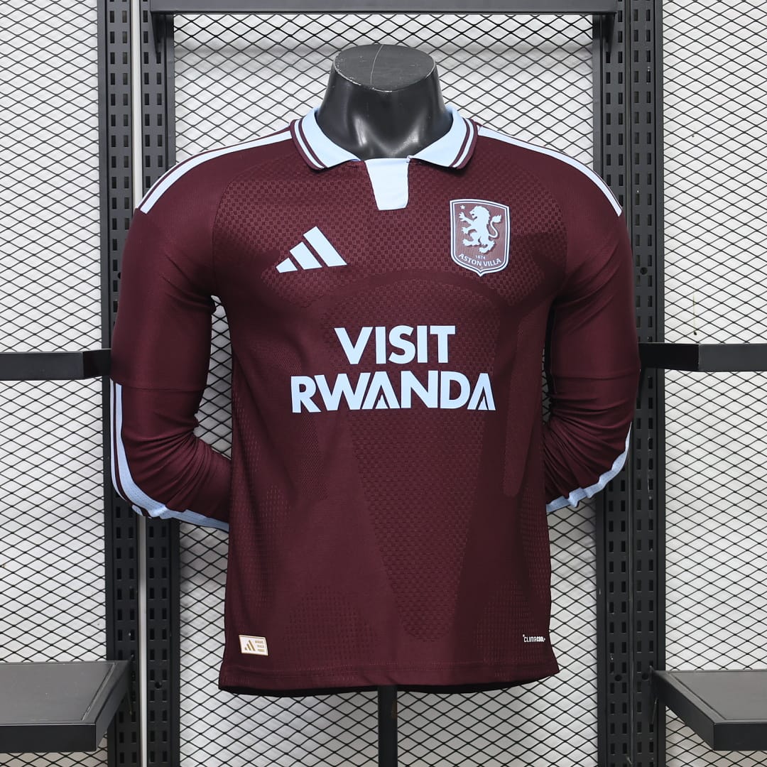 Aston Villa 26/27 Local con Publicidad Manga Larga