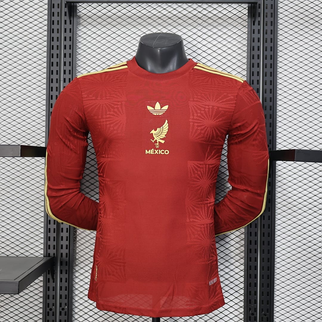 México Rojo Manga Larga